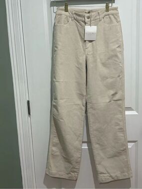 Mus & Bombon wide-leg pants light beige corduroy